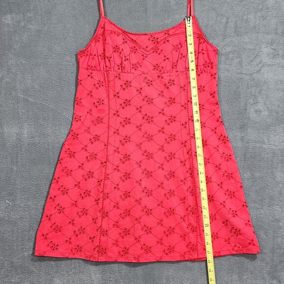 Intimataly Free People Dress Full Bloom Mini Slip Dress A Line XL Red Eyelet - Picture 11 of 11